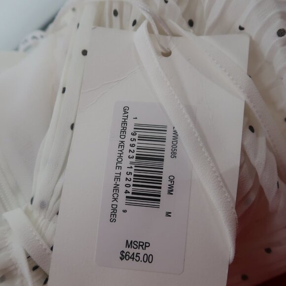 Frame Gathered Keyhole Tie-Neck Dress Size Medium NWT - Picture 5 of 12